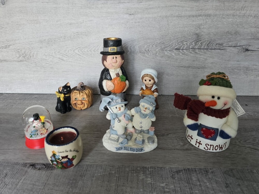 Shop Till You Drop Snowbuddies Snowman Figure Holiday Decor Halloween Christmas